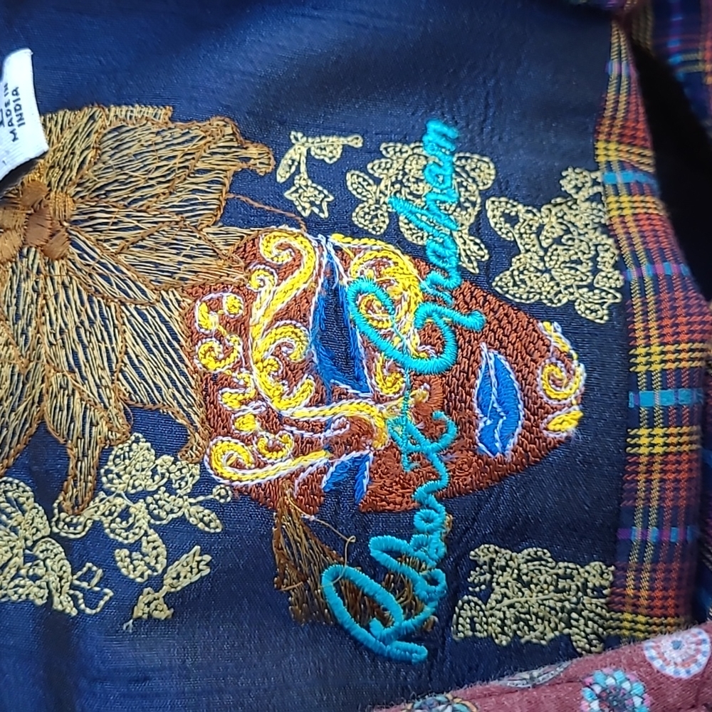 ROBERT GRAHAM Red Gold Blue Plaid Cotton Large Mens Long Sleeve Shirt - Picture 5 of 7